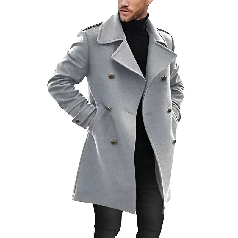 Manteau Hiver Homme Élégant à Fermeture Double