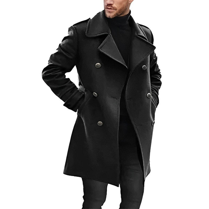 Manteau Hiver Homme Élégant à Fermeture Double