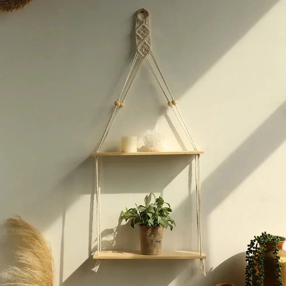 Étagère Murale Tressée | Déco Chic et Fonctionnelle pour Maison