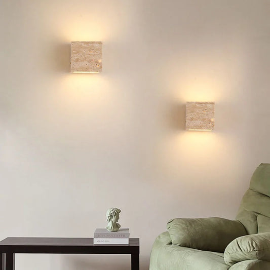 Lampe Murale Travertine Élégante LED - BlxckFR