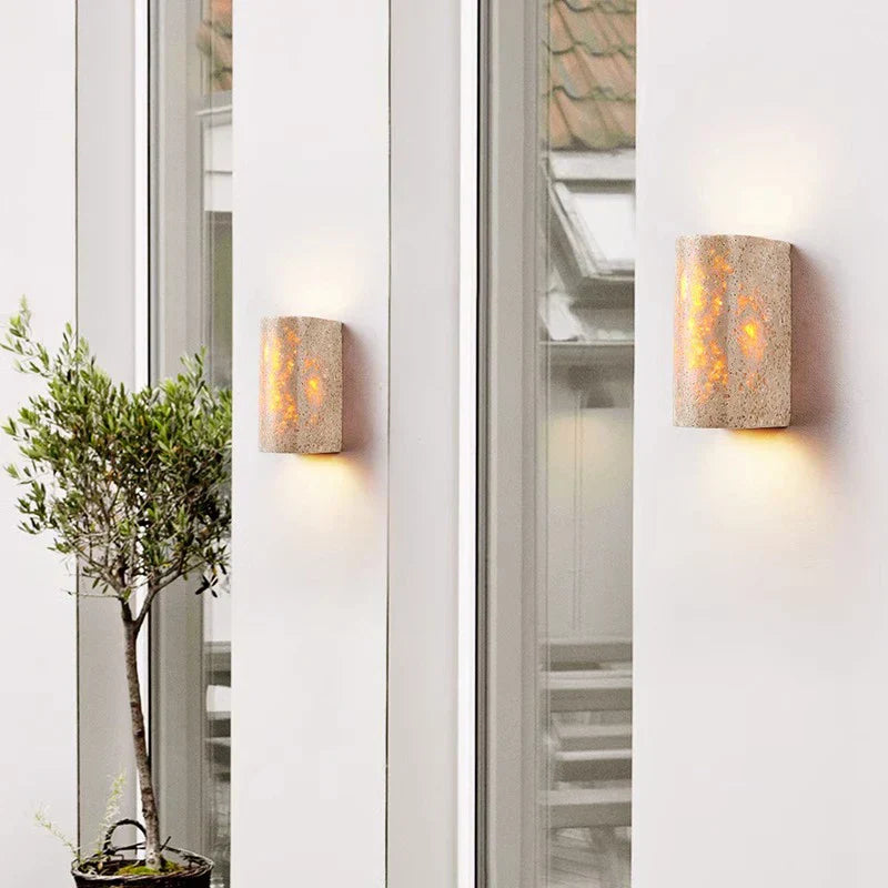 Lampe Murale en Pierre | Éclairage Chic et Résistant