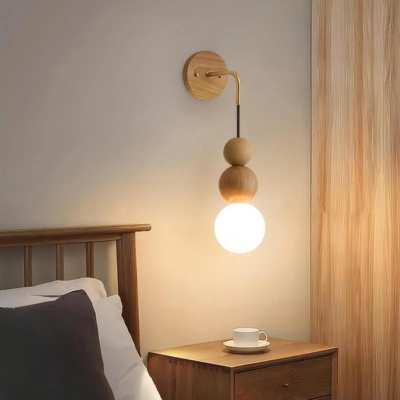 Lampe Murale Bois et Verre Élégante