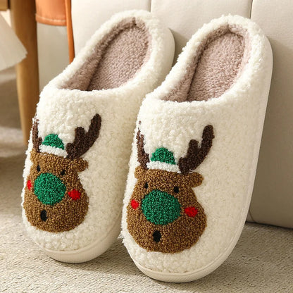 Chaussons douillets femme broderies de Noël