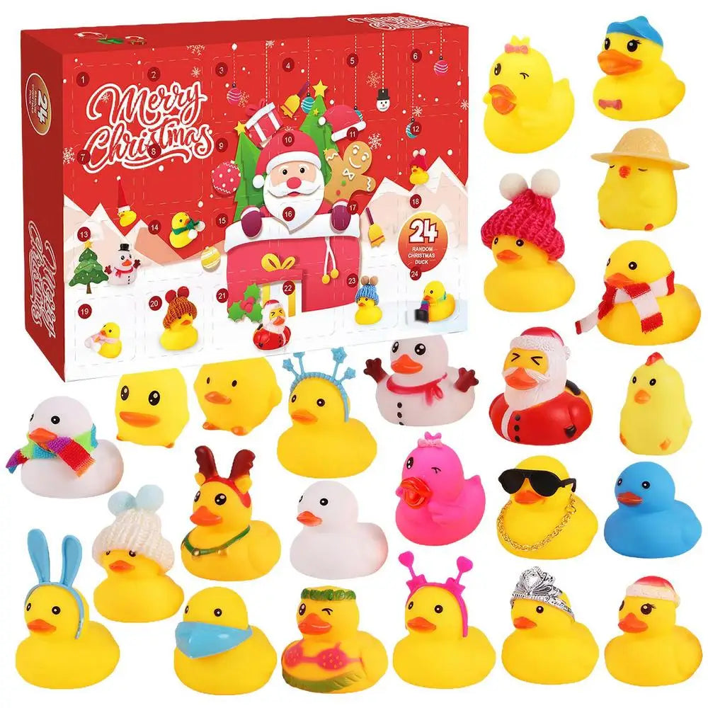 Calendrier de l'Avent Mignon en Caoutchouc pour Noël 2024