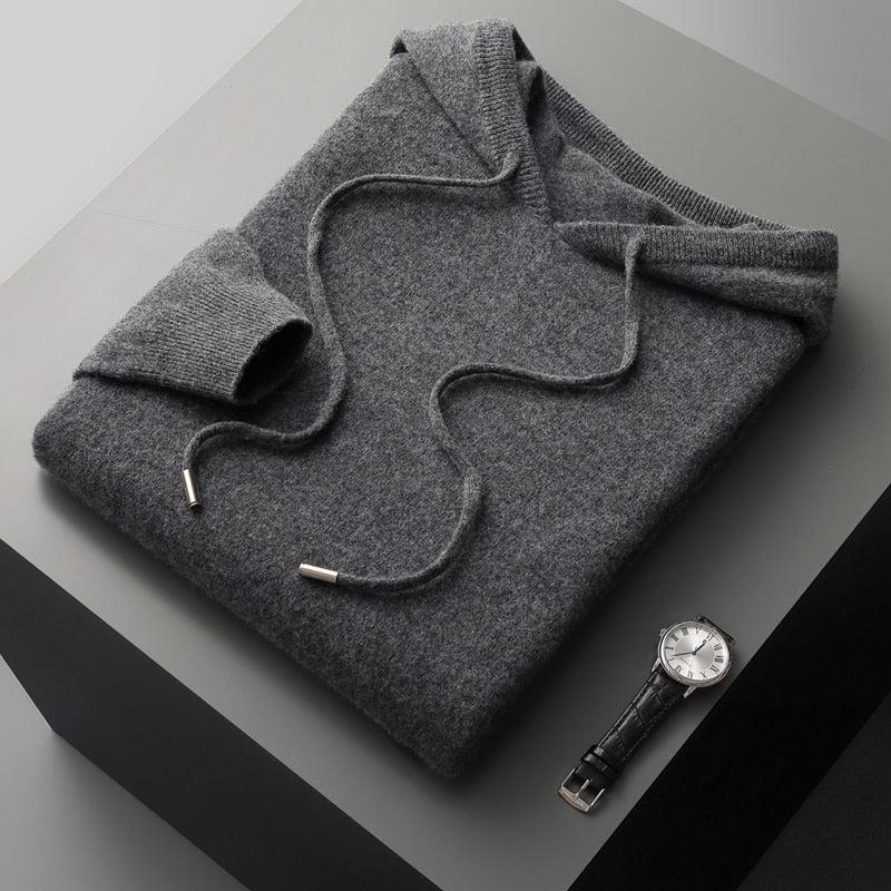 Pull à Capuche Homme Laine Mérinos Doux