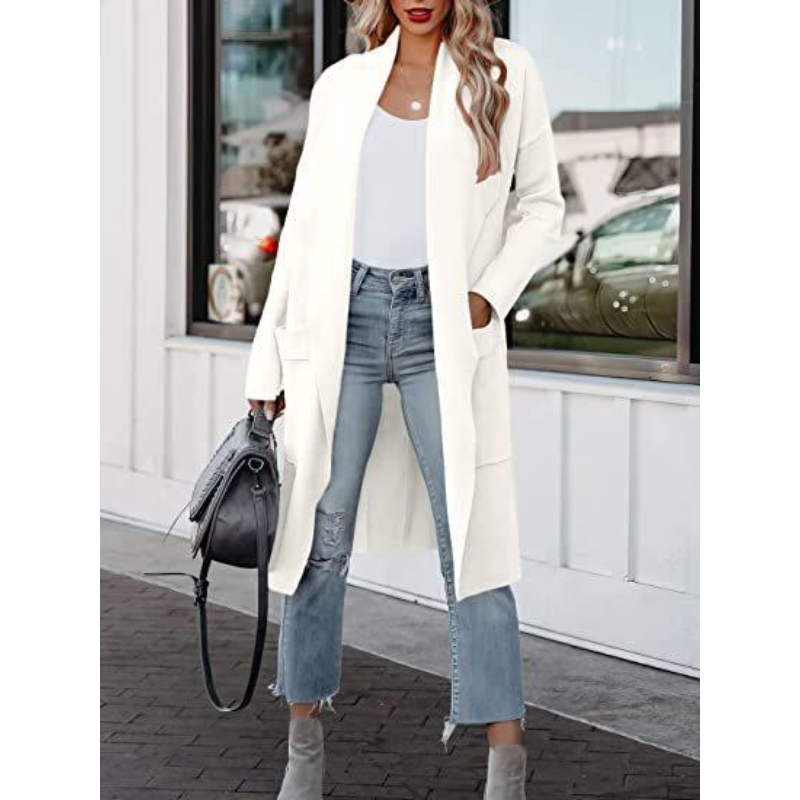 Manteau Femme Élégant Taille Longue