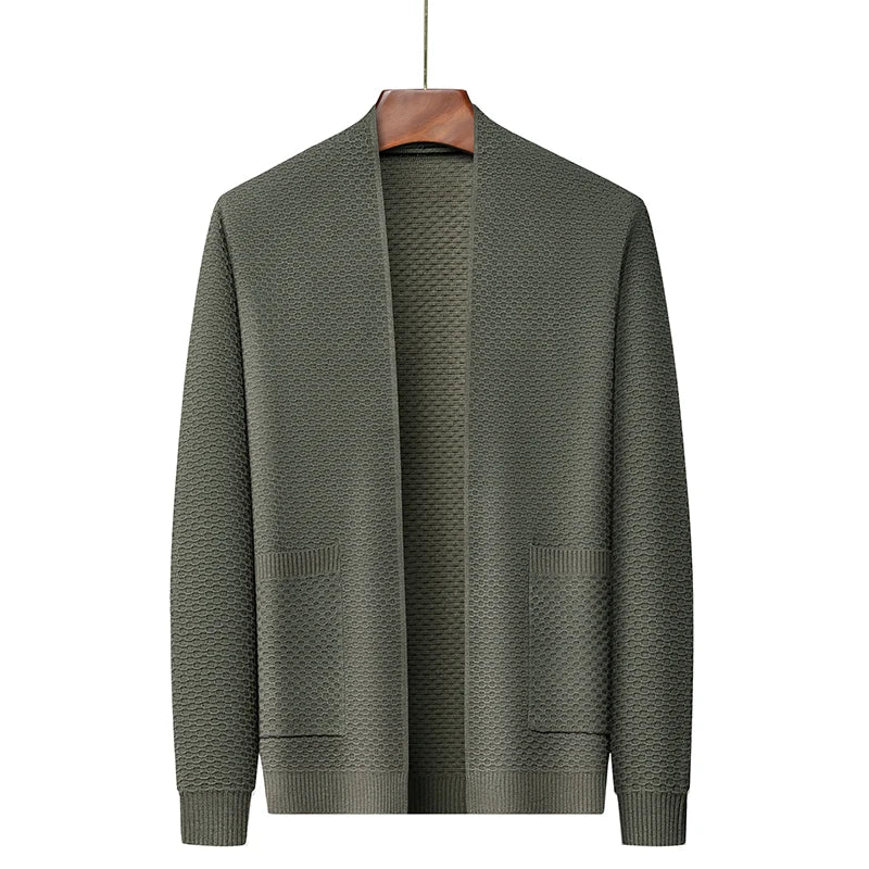 Cardigan Mince à Manches Longues avec Poches