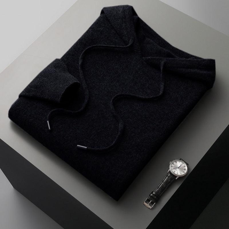 Pull à Capuche Homme Laine Mérinos Doux