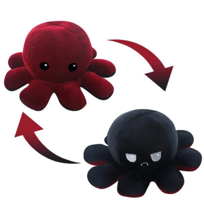 Je pense que vous voulez une traduction et une réécriture en français pour e-commerce. Voici le résultat :

 Peluche Octopus Réversible - 2 Visages Émotifs