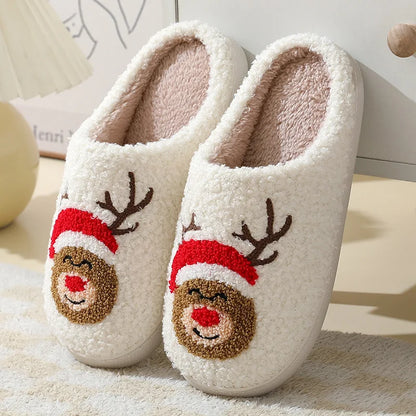 Chaussons douillets femme broderies de Noël