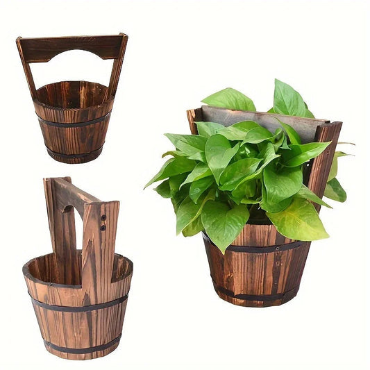 Jardinière en Bois Rustique Ancien - Pot Exterieur Chic Vieux Bois - BlxckFR