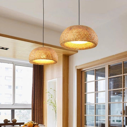 Lampe Suspendue en Rotin - Décoration Intérieure Naturelle Élégante - Foivo