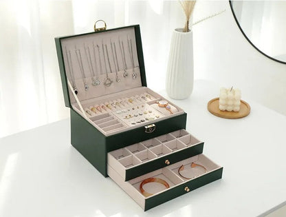 Boîte à Bijoux Luxe en Cuir - Rangement Chic et Organisé - Foivo