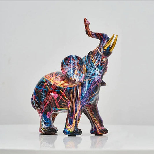 Décoration Éléphant Artisanale Colorée - Foivo
