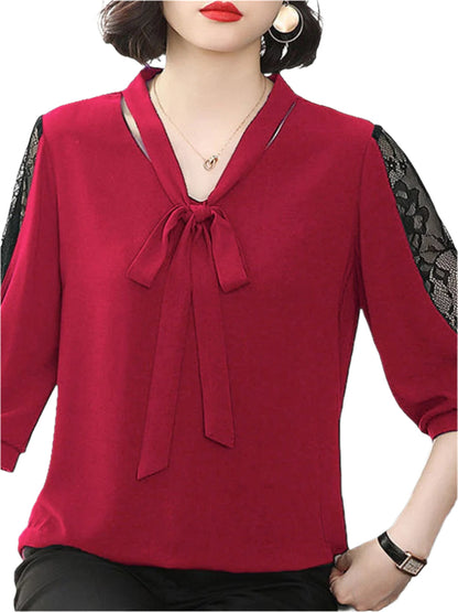 Chemisier Chic Dentelle Col Décolleté