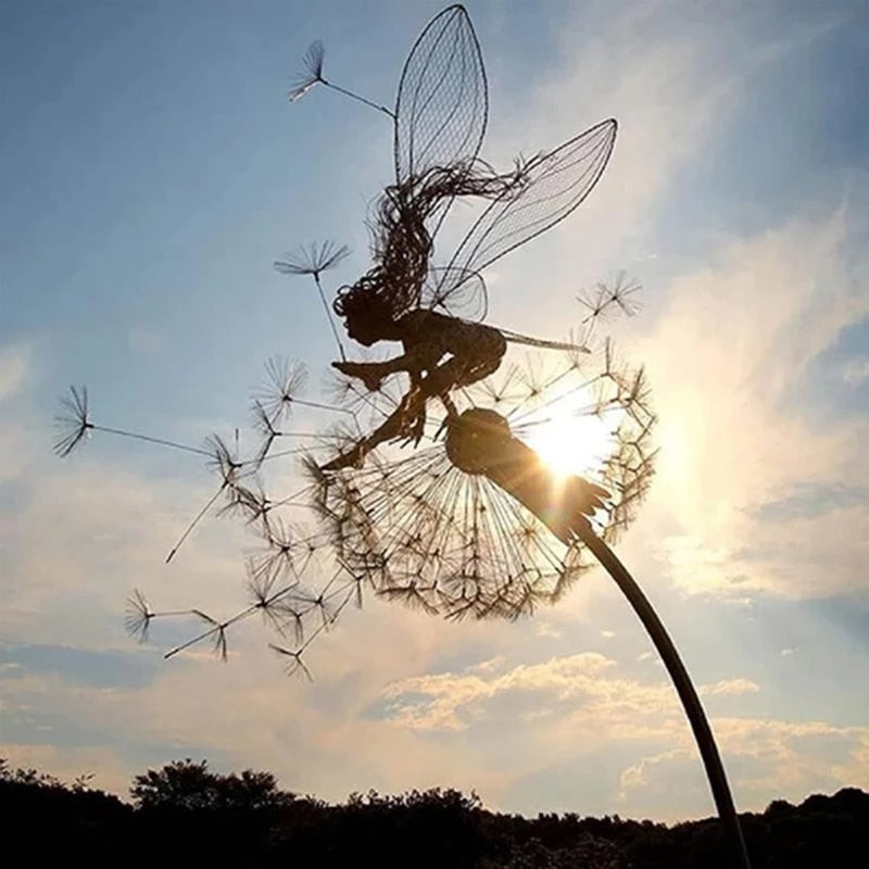 Décoration Jardin Fée en Métal Robuste et Enchantée