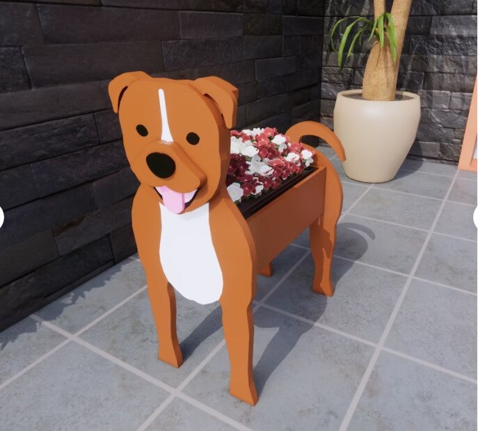 Vase à Fleurs Canines Charmant en Céramique