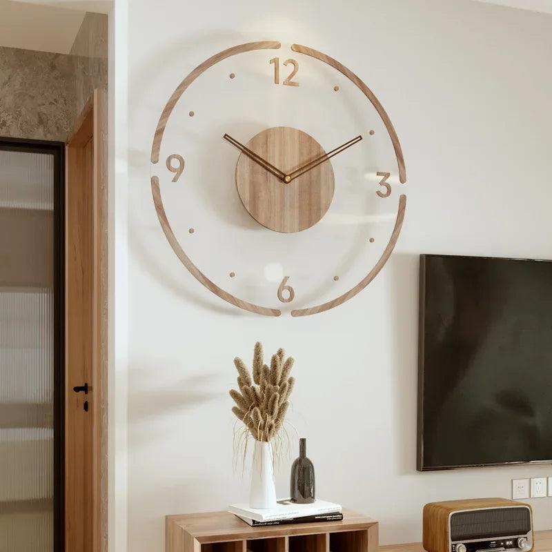 Horloge Murale Bois Clair Moderne et Discrète - Foivo