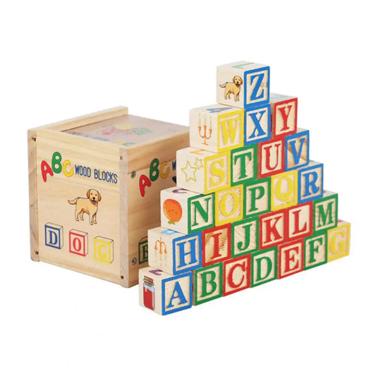Blocs Alphabétiques Bois avec Coffre de Rangement - BlxckFR