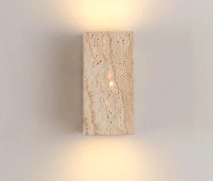 Lampe Murale Design en Pierre Beige | Éclairage LED Bas Consommation
