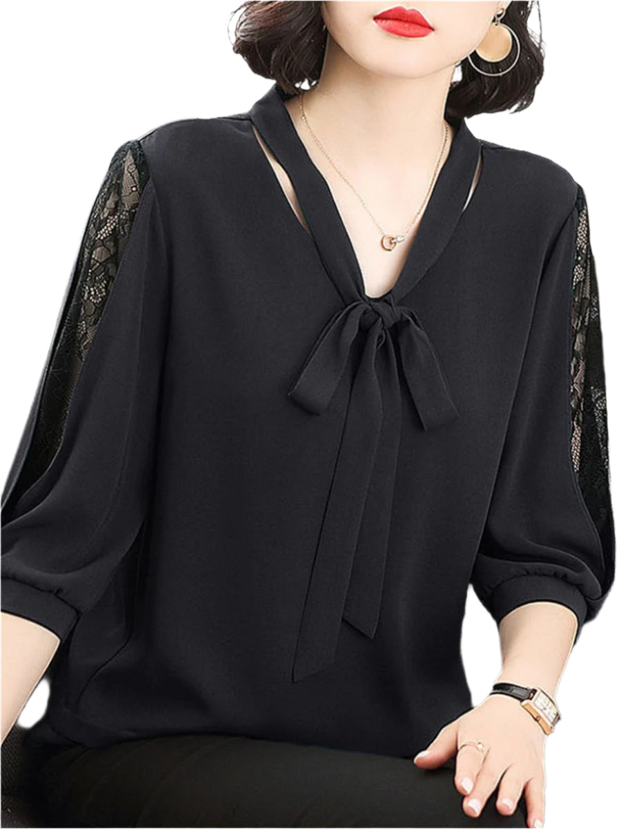 Chemisier Chic Dentelle Col Décolleté