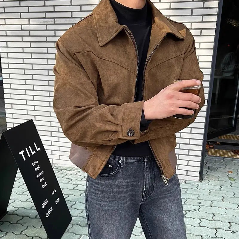 Veste Cuir Élégante Fermeture Éclair
