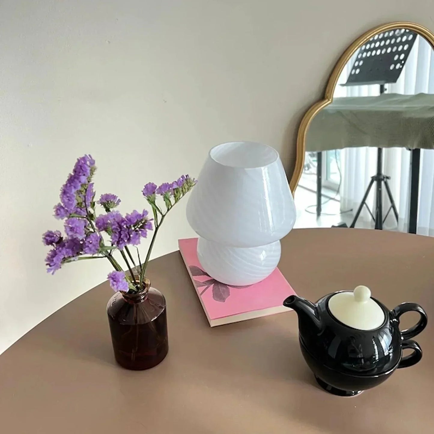 Lampe de Bureau Élégante en Verre Coloré