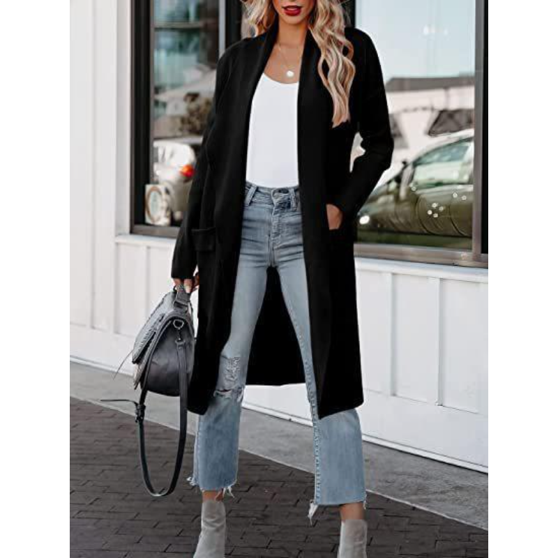 Manteau Femme Élégant Taille Longue
