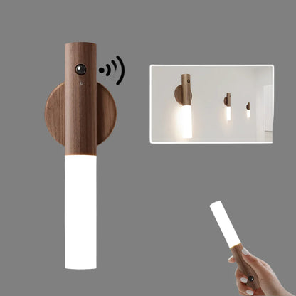 Lampe LED Élégante avec Capteur de Mouvement et Base Bois - BlxckFR
