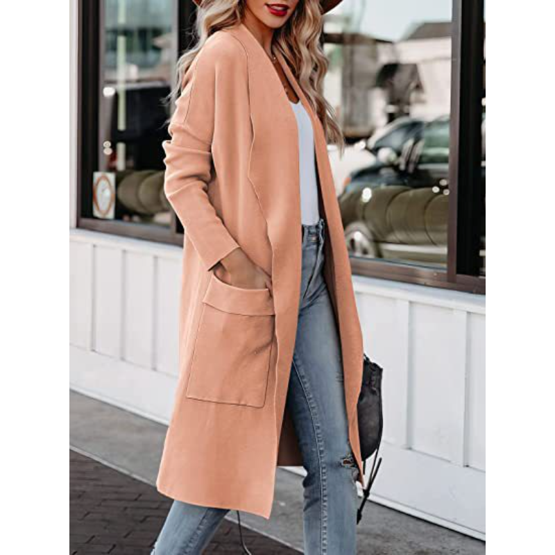 Manteau Femme Élégant Taille Longue