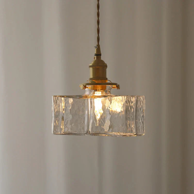 Lampe Suspendue Chic en Verre avec Câble Cuivré - Éclairage Design
