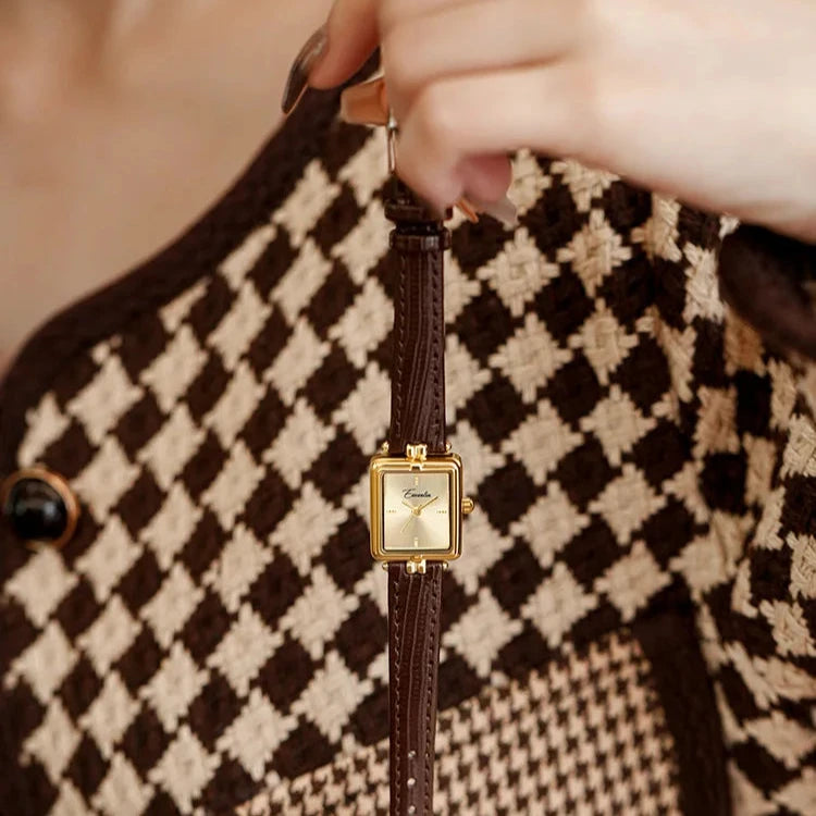 Montre Élégante Femme Cuir Rétro