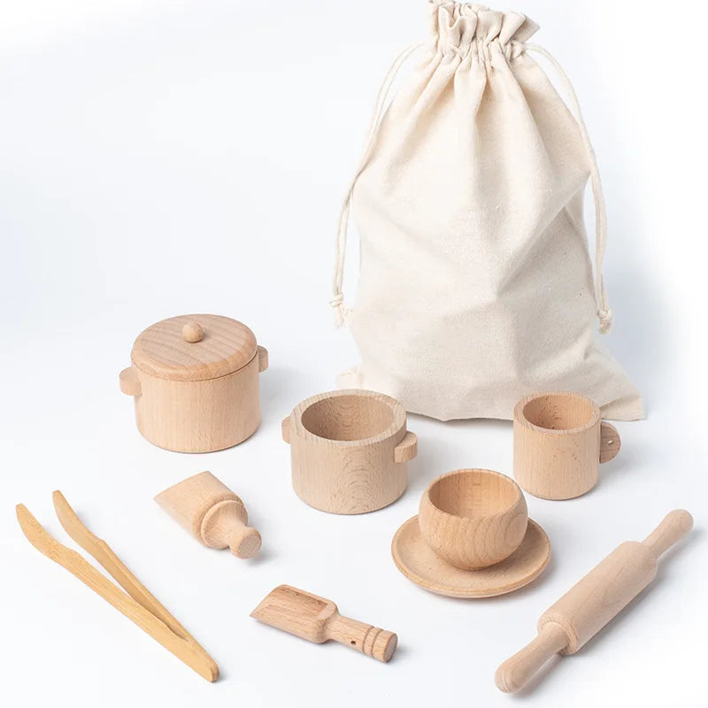Jeu de Cuisine en Bois pour Enfants