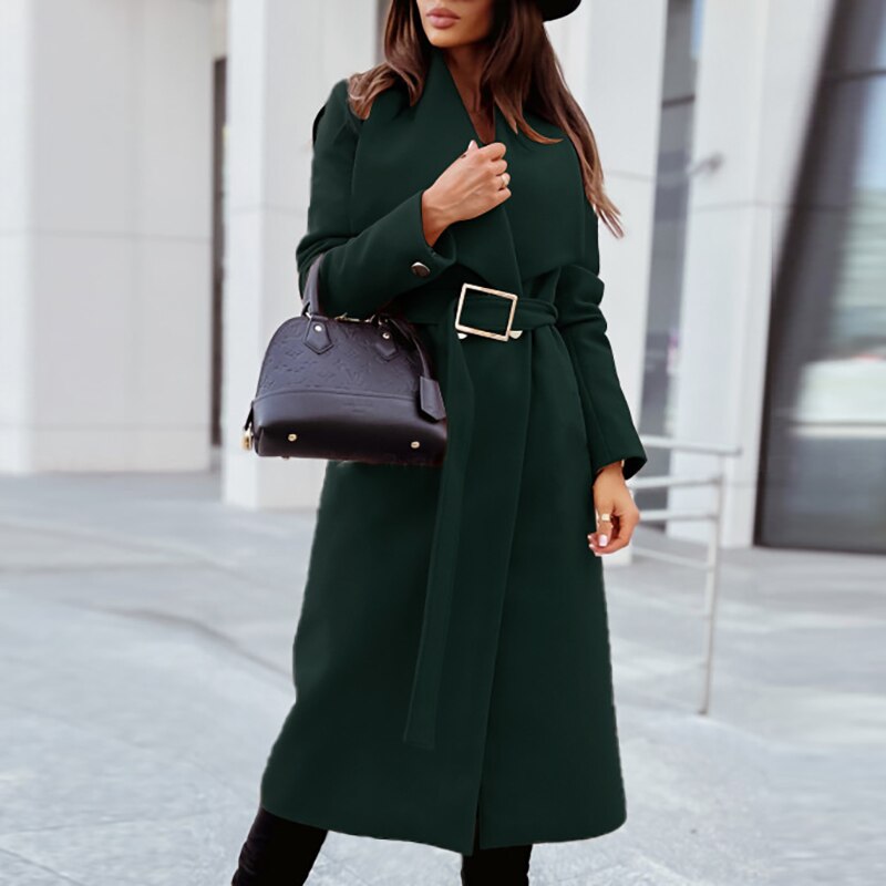 Manteau Chic en Laine avec Ceinture Élégante - BlxckFR
