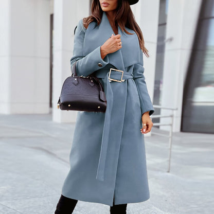 Manteau Chic en Laine avec Ceinture Élégante