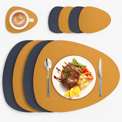 Sets de Sous-Plat en Simili Cuir Réversible pour Salle à Manger - BlxckFR