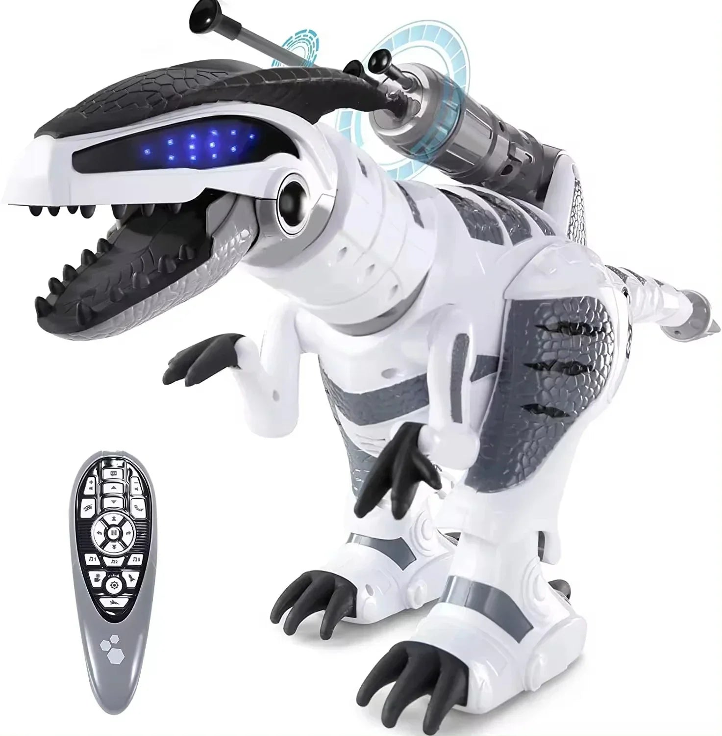 DinoBot | Aventure Éclairante - Dinosaure RC Interactif avec Lumière et Son - BlxckFR