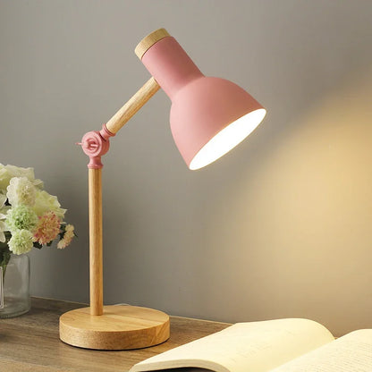 Lampe de Bureau en Bois Réglable Style Scandinave
