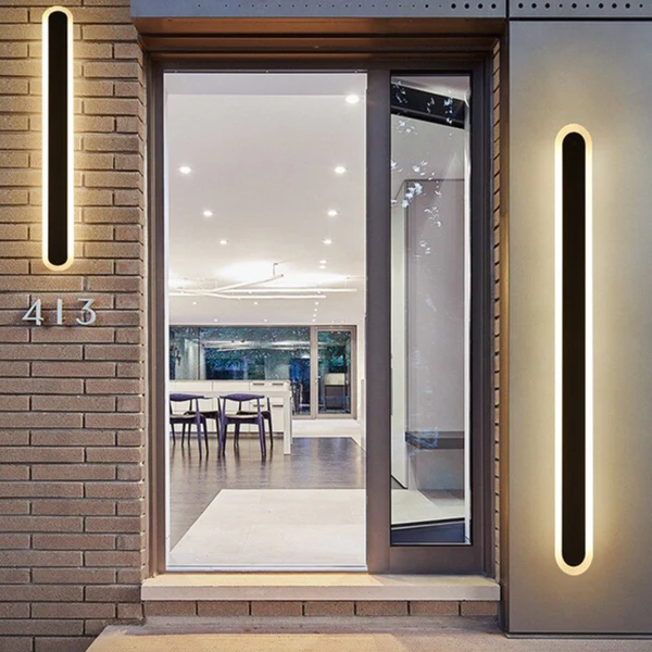 Lampe Murale LED Extérieure Noir Élégant