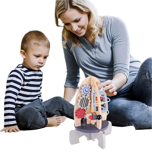 Cube d'activités en bois pour enfants - Jouets sensoriels éducatifs - BlxckFR