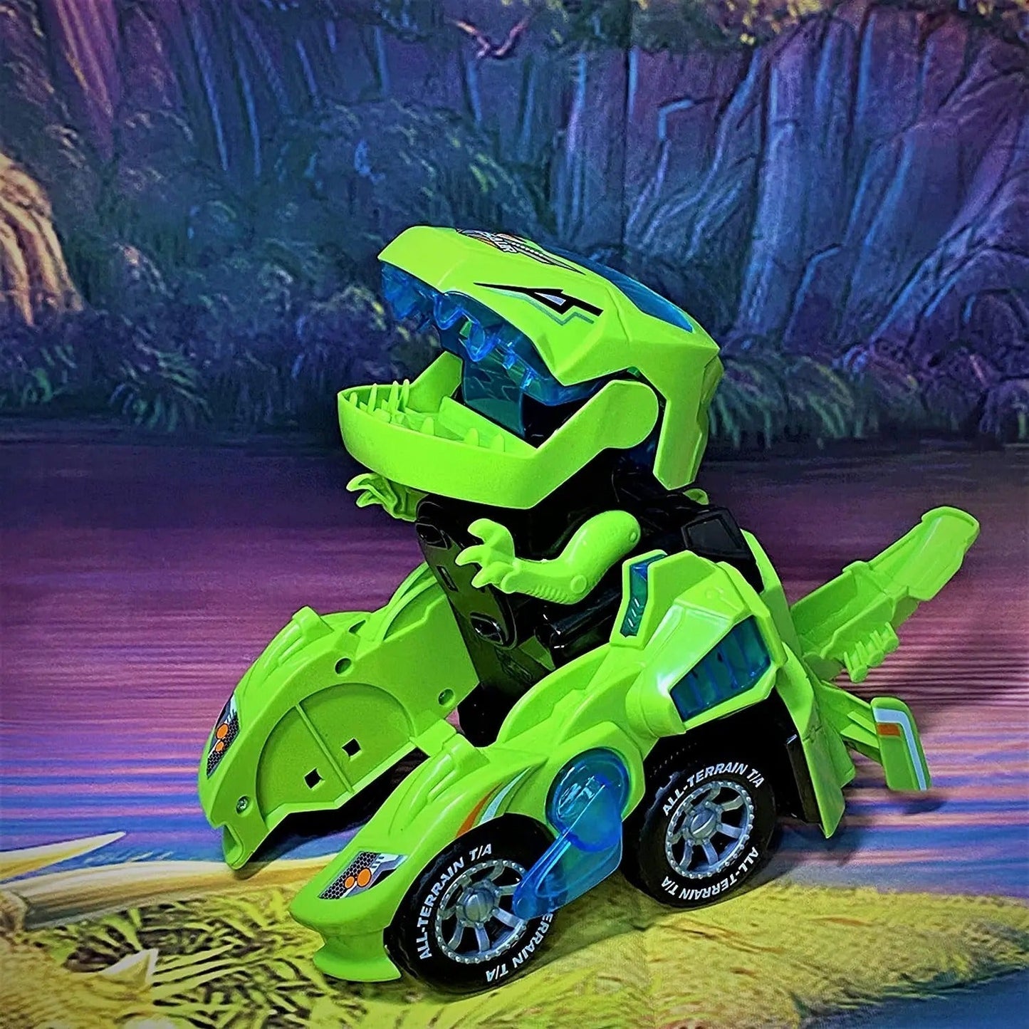 Voiture Dinosaure Lumineux avec Télécommande