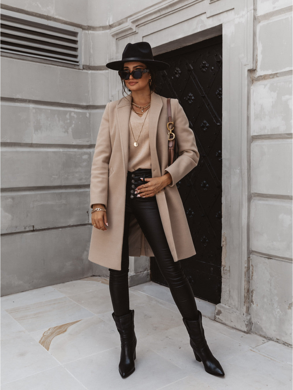 Manteau Élégant Femme Taille Longue