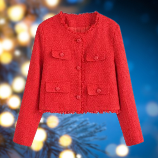 Veste courte détendue col rond femme - BlxckFR