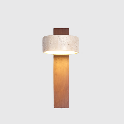 Lampe Murale Rustique en Pierre et Bois