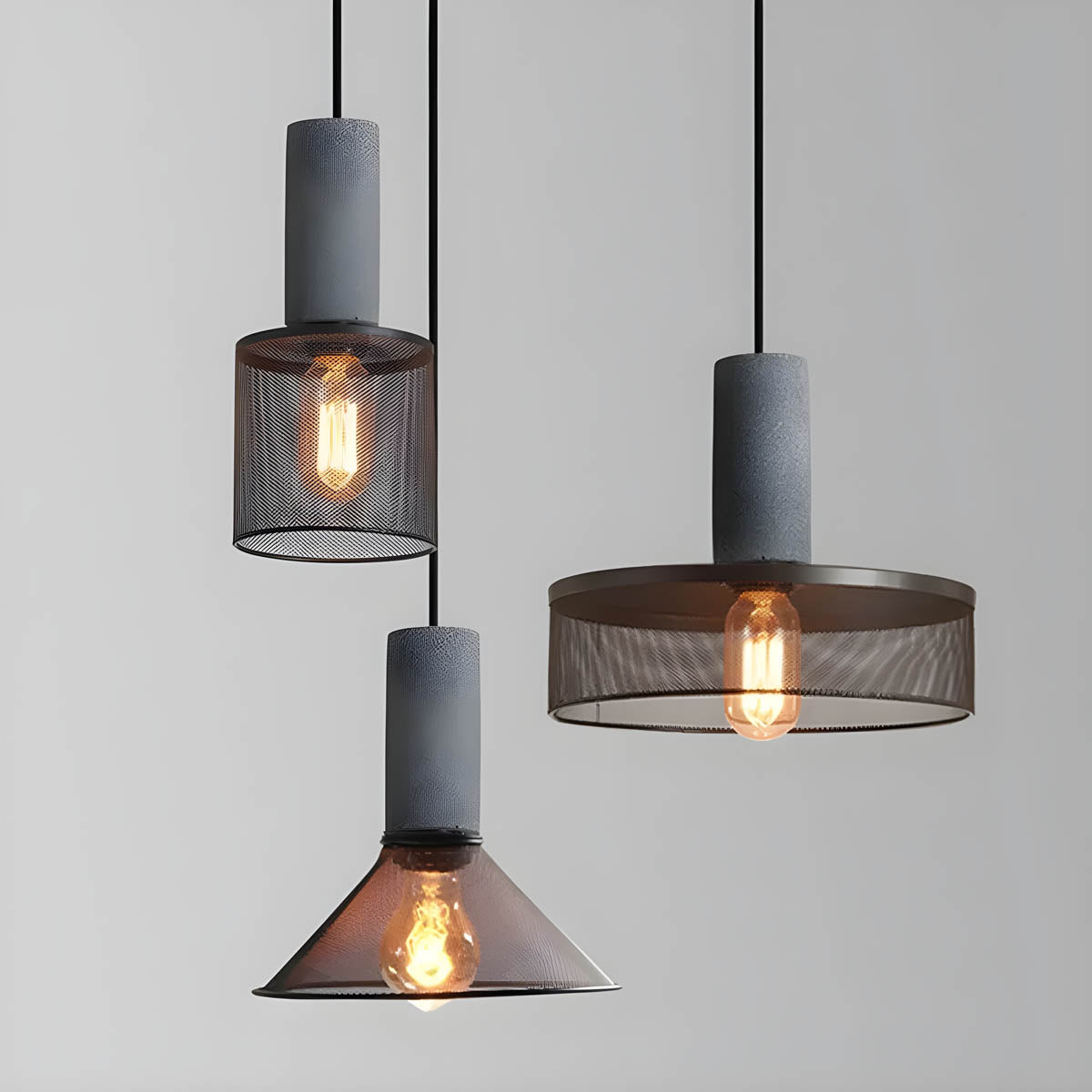 Lampe Industrielle Chic en Métal et Béton - Foivo