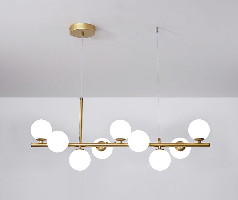 Lustre Élégant Salle à Manger Verre Métal