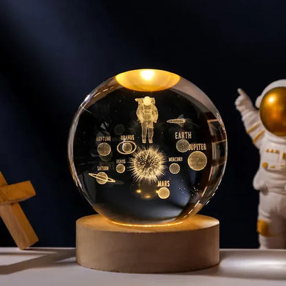 Lampe de Nuit Cristal 3D Céleste