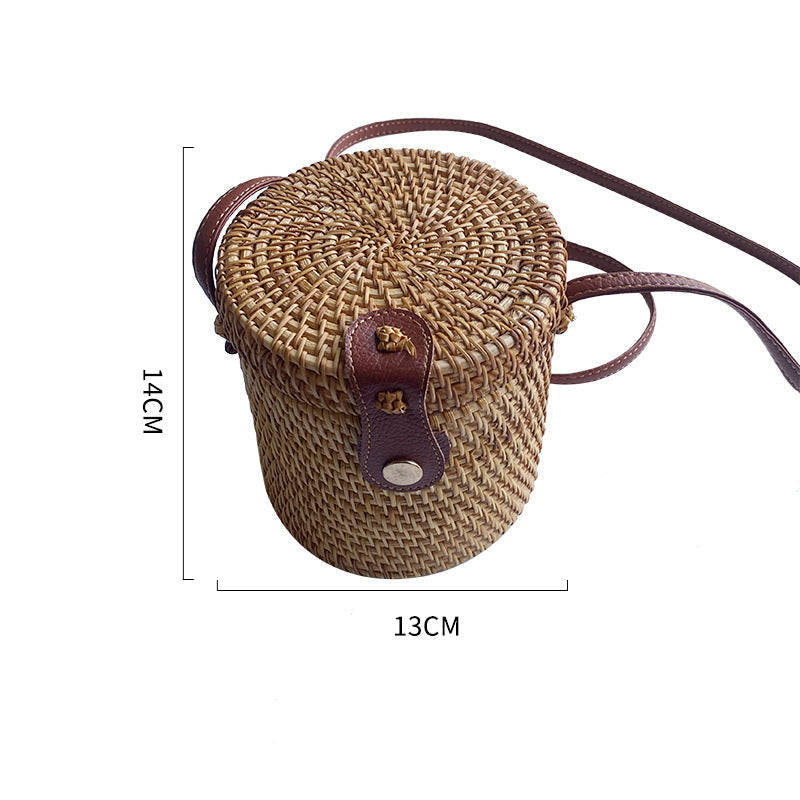 Sac À Main Femme Panier Rond Avec Détail Unique 4