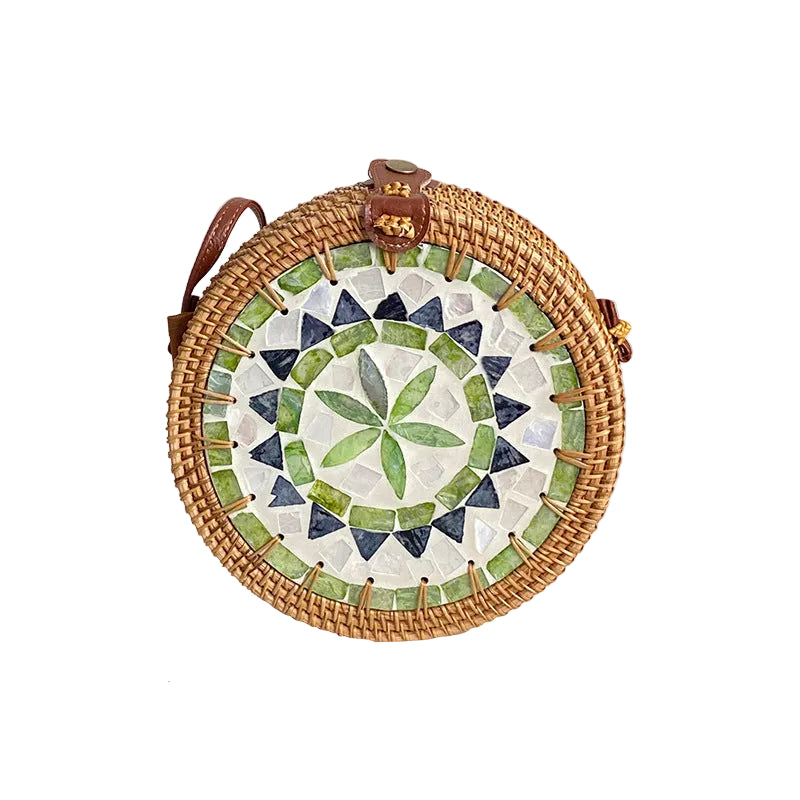 Sac Panier Rond Femme Design Artistique - Foivo