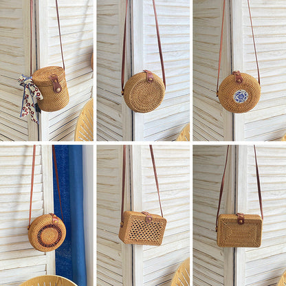 Sac à Main Femme Tissé Élégant avec Bandoulière Résistante 1